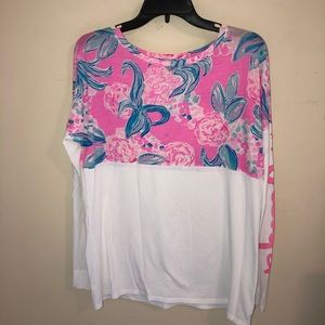 Lilly Pulitzer Pink Paws Finn Long Sleeve Tee